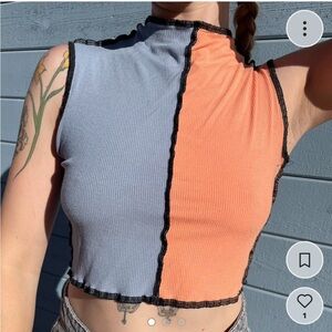 Color Block Crop Top
